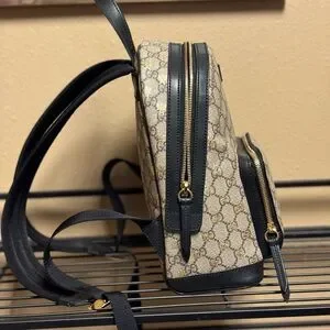 Gucci | Bags | Gucci Tan And Black Gg Pattern Backpack  display picture 1